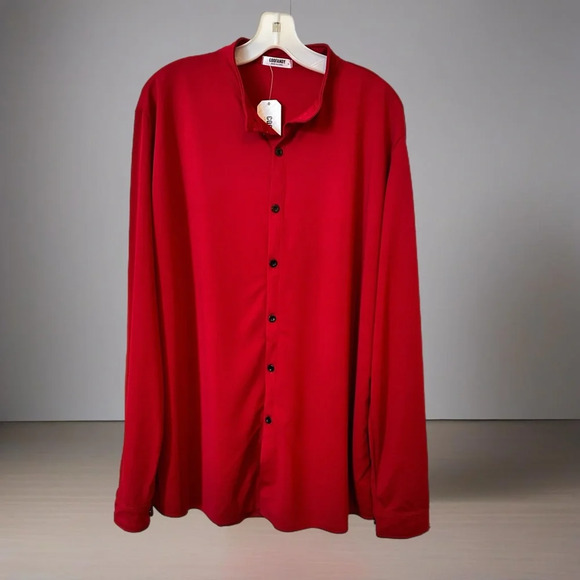 NWT Men’s Long Sleeve Button Down Mandarin Collar Dress Casual Shirt - Picture 1 of 6
